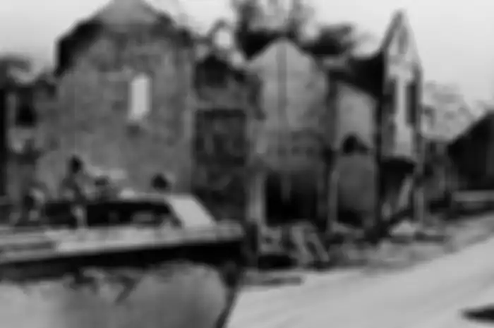 Kondisi salah satu sudut di Kota Surabaya ketika pertempuran 10 November 1945