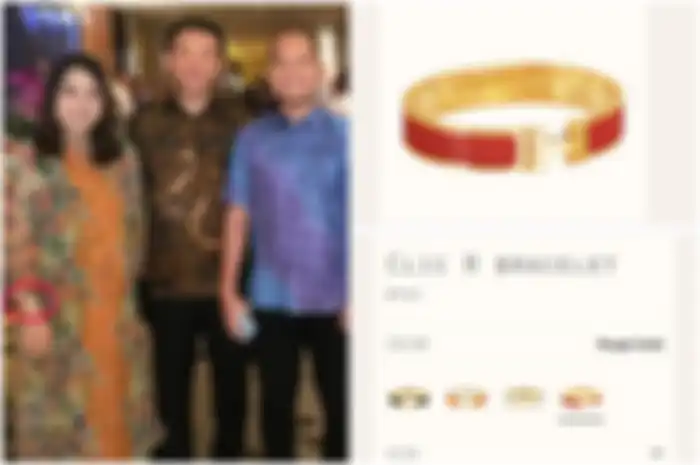 Penampilan Puput Nastiti Devi pakai gelang emas mewah.