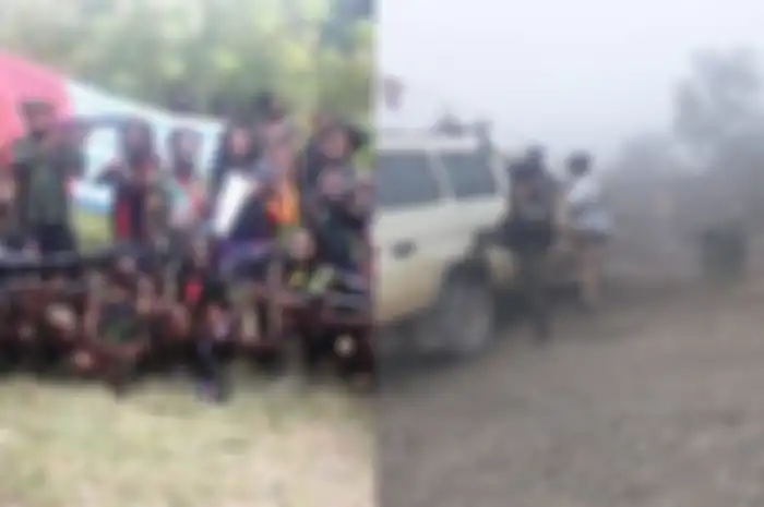 KKB Papua (kiri) Satgas TNI-Polri yang mengamankan area Freeport yang ditembaki (kanan)