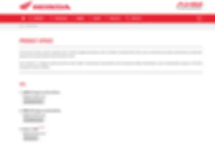 Tampilan menu Product Update di website Astra Honda Motor