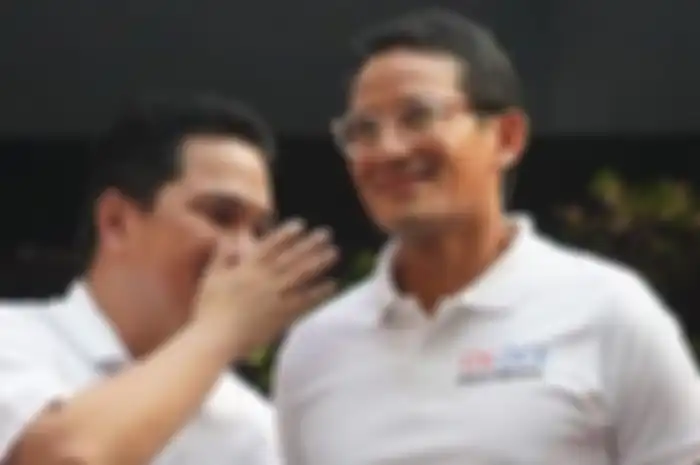 Sandiaga Uno saat bertemu Erick Thohir