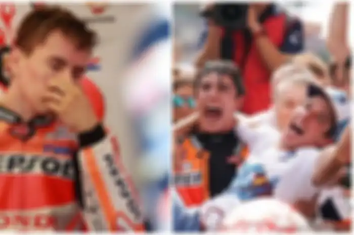 Jorge Lorenzo akhirnya pensiun dari tim Repsol Honda (kiri), Marc Marquez dan Alex Marquez merayakan gelar juara dunia MotoGP 2019.