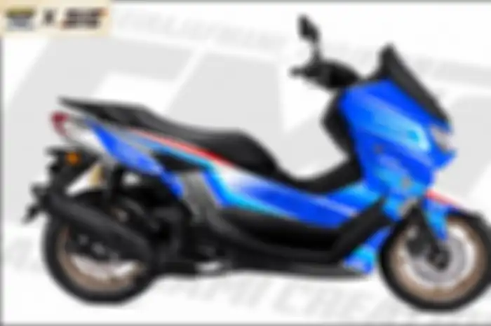 NMAX baru diberi warna biru muda dengan perpaduan grafis garis tajam