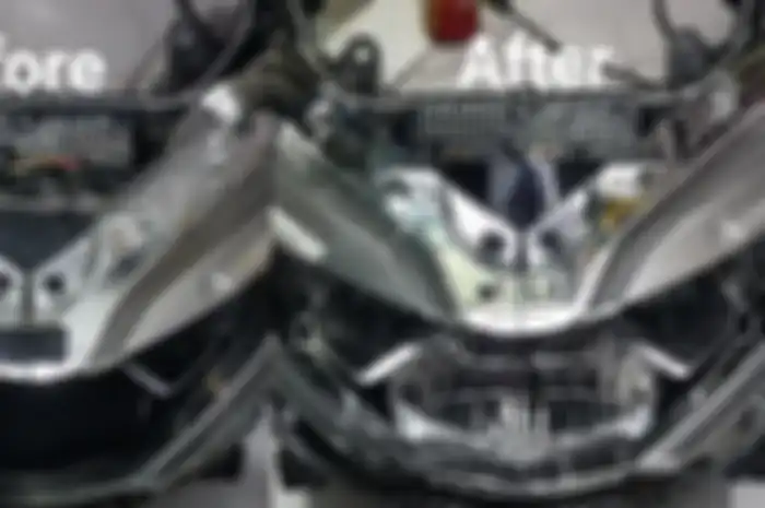 Lampu DRL Honda PCX sebelum dan sesudah diperbaiki