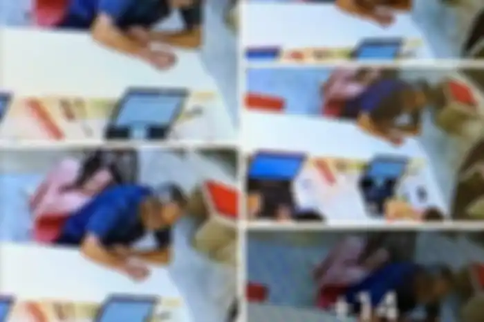 Tangkapan CCTV di gerai Indosat Bintaro Jaya Xchange. Si penipu yang mengaku sebagai Ilham Bintang terlihat berkonsultasi dengan karyawan customer service 