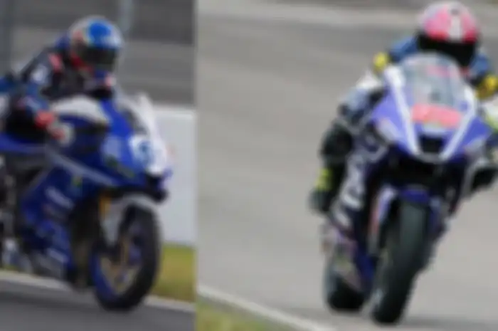Galang Hendra Pratama saat berlaga di WSSP300 (kiri) dan ARRC (kanan) pakai nomor start 55 dan 99