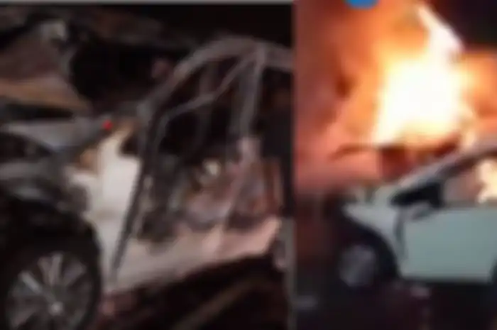 Mobil Hendra Halim, pengusaha kelab malam The Cube hangus terbakar setelah menabrak pohon di Jalan Jamin Ginting, tepat di depan Pajak USU, Jumat (14/2/2020) dini hari WIB. 