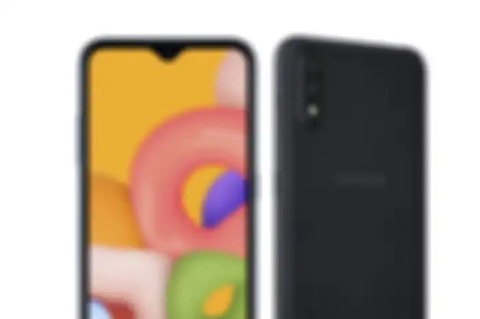 Samsung Galaxy A01 tampak depan dan belakang