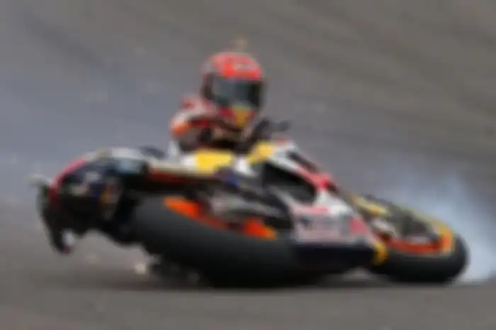Ilustrasi Marc Marquez kecelakaan.