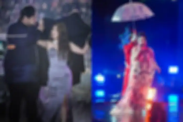 Penampilan Ayu Ting Ting dan Nagita Slavina yang mencuri perhatian saat tampil di acara yang sama