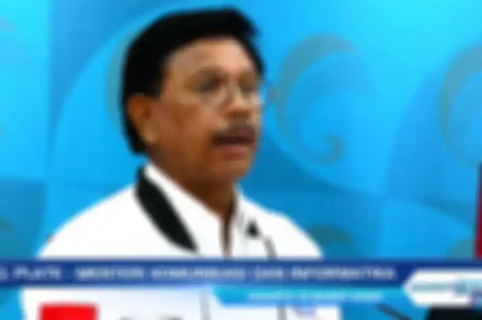 Menkominfo Johnny G. Plate saat melakukan konferensi pers melalui video live streaminng