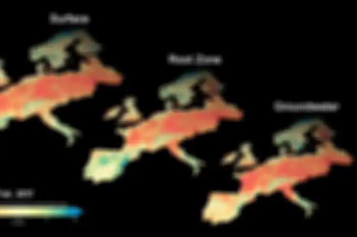 Peta analisis volume air yang dimiliki oleh NASA.