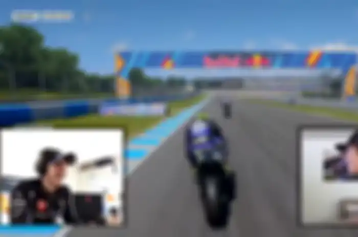Maverick Vinales berlatih bersama atlit Yamaha MotoGP eSport Trastevere sebelum MotoGP Virtual Race III
