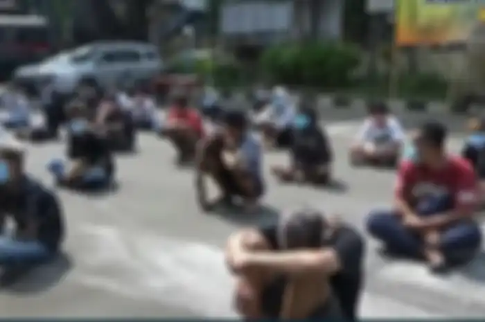 Sebanyak 62 orang pelajar pelaku balap liar yang diamankan Polres Malang Kota