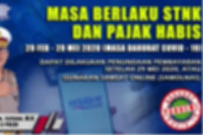 Masa berlaku STNK dan Pajak Habis dapat dilakukan penundaan pembayaran setelah 29 Mei 2020