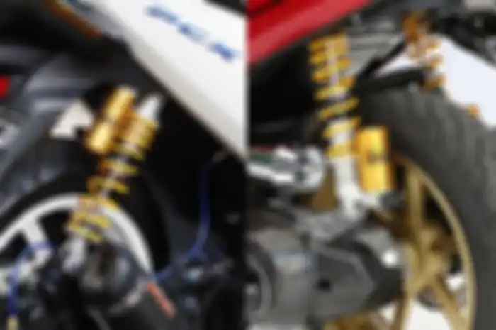Sokbreker Ohlins PCX punya tabung di atas sedangkan NMAX di bawah
