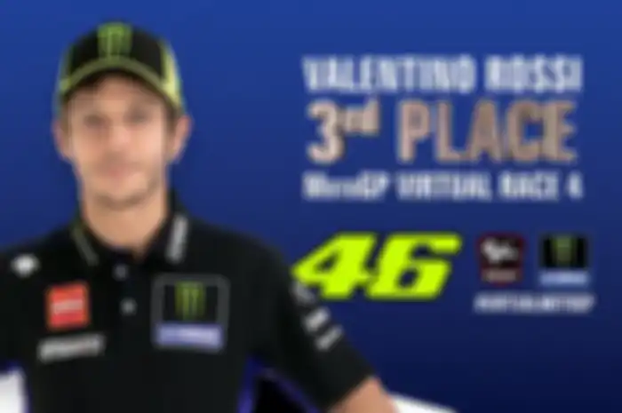 Hasil podium 3 di MotoGP Virtual Race IV sudah cukup buat Valentino Rossi mecatatkan rekor tersendiri 