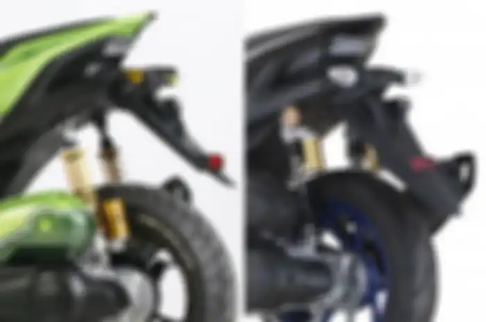 Perbandingan sepatbor belakang Yamaha Aerox 155 dipotong dan standar