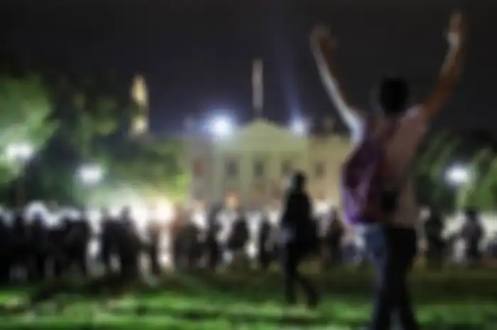 demo di depan gedung putih Washington Dc
