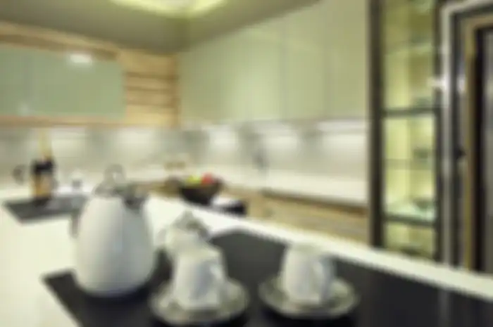 Warna putih pada dapur memotivasi pemiliknya untuk selalu menjaga kebersihan.