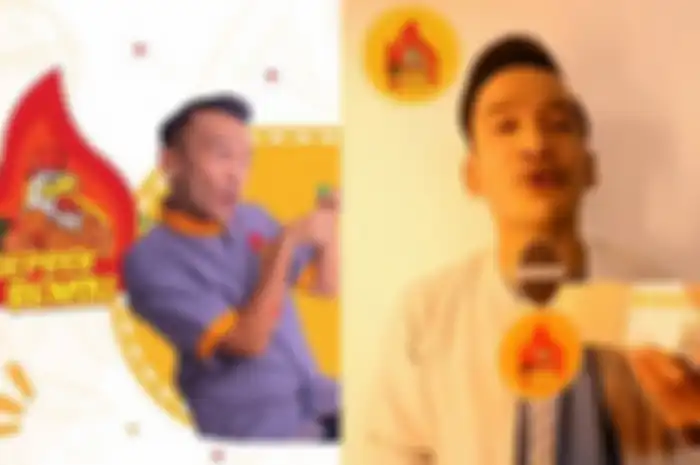 Ruben Onsu bersama produk makanannya yang nge-hits, Ayam geprek bensu