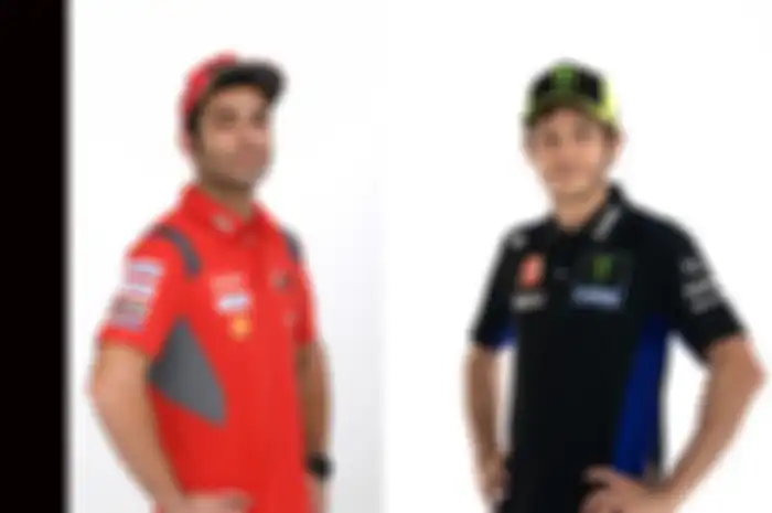 Danilo Petrucci (kiri) dan Valentino Rossi (kanan), pembalap MotoGP Italia yang musim depan tidak berstatus pembalap tim pabrikan. 