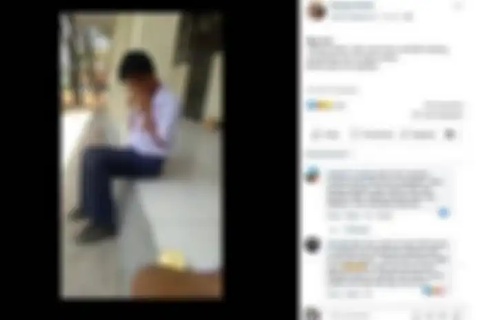 Siswa SMP yang terlihat dalam video yang viral di facebook, diduga lagi hirup lem