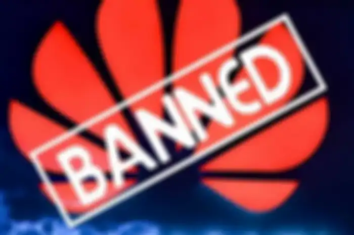 Ilustrasi pencekalan Huawei.
