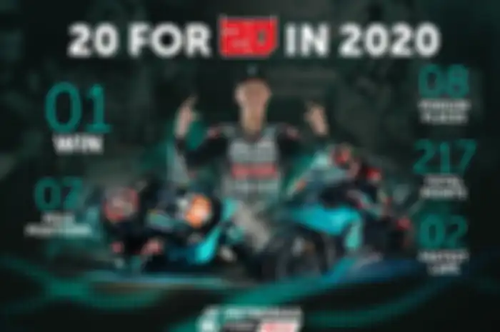 Fabio Quartararo menang MotoGP Spanyol 2020 ada kaitannya dengan Lucky Number 20 atau angka keberuntungan 20. Angka yang jadi nomor start di motor MotoGP Yamaha YZR-M1