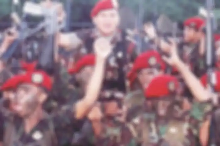Prabowo Subianto dan pasukan Kopassus 