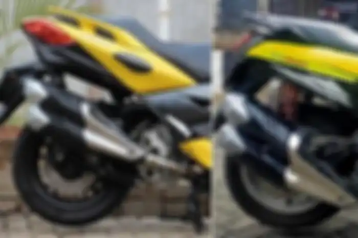 Yamaha XMAX kiri dan Yamaha NMAX kanan menggunakan silencer knalpot Honda CBR250RR 