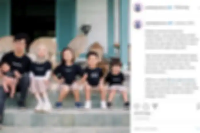 Potret keluarga Hanung Bramantyo.