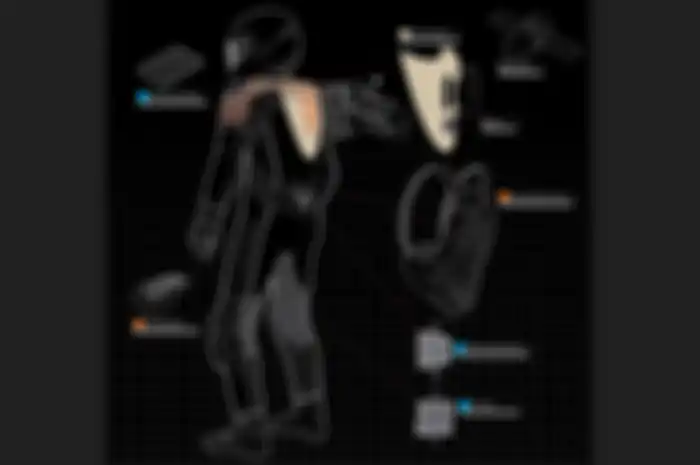 Ilustrasi airbag pada wearpack pembalap.