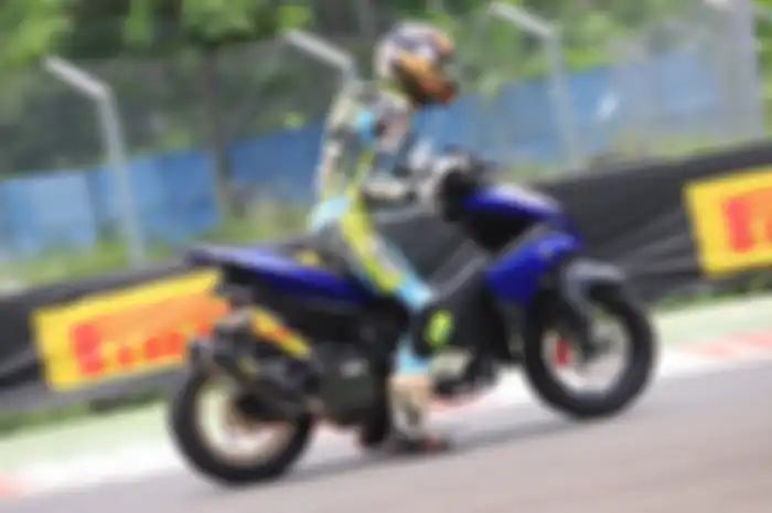 Cuma pakai knalpot standar racing ROB1, Alvian Hadiputra berhasil meraih runner up di HBX Fun Race 2020.