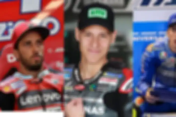 Andrea Dovizioso (kiri),Fabio Quartararo (tengah), Joan Mir (kanan) tiga pembalap menjadi pemuncak klasemen sementara MotoGP 2020