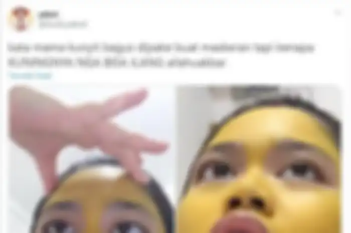 Viral seorang gadis memakai masker kunyit di wajah, berujung sulit untuk membersihkannya 