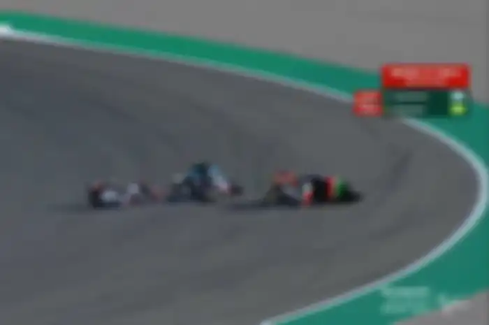 Fabio Quaratararo dan Aleix Espargaro crash di MotoGP Eropa 2020