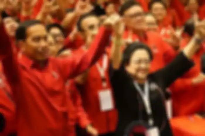 Presiden Joko Widodo dan Ketua Umum PDI-P Megawati Soekarnoputri di acara Rakernas III PDI-P di Sanur, Bali, Jumat (23/2/2018). 