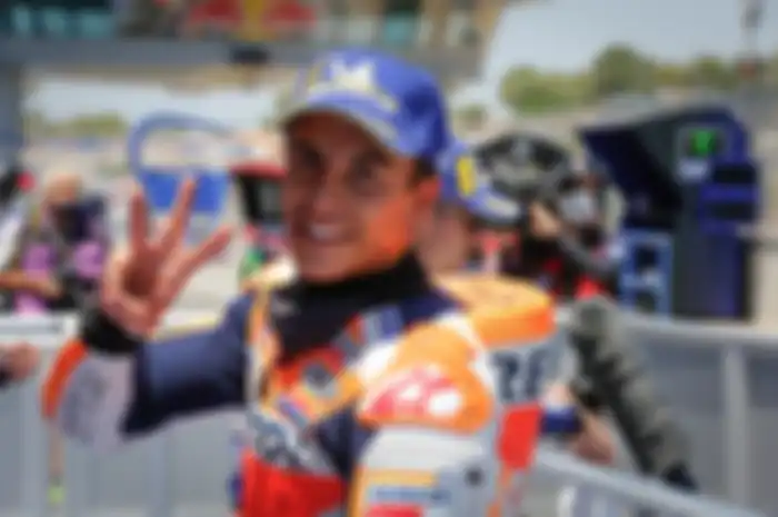 Begini time line kronologi Marc Marquez cedera sampai gak balapan di MotoGP 2020, Marc Marquez saat kualifikasi MotoGP Spanyol 2020, Juli silam