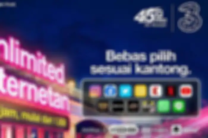 Tri kasih paket internet murah mulai dari 25 GB