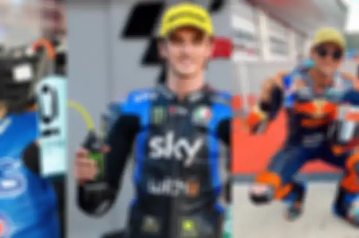 Inilah 4 alasan tidak boleh lewatkan duel Enea Bastianini (kiri); Luca Marini (tengah) dan Jorge Martin (kanan) dalam perebutan Rookie of The Year MotoGP 2021