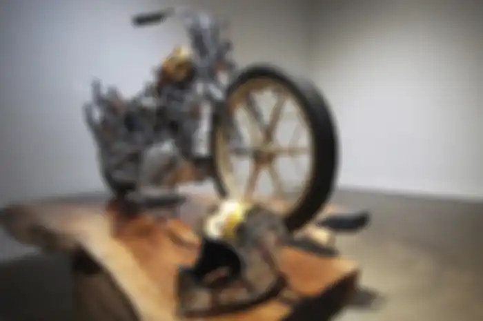 Motor dipajang di Kustomfest 2020 mirp karya seni