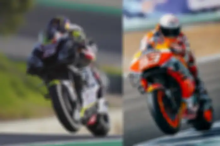 Nomor start 5 milik Johann Zarco (kiri) dan nomor start 93 milik Marc Marquez (kanan) jadi nomor start paling kecil dan terbesar di MotoGP 2021