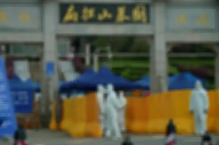People wearing protective suits are seen in Biandanshan cemetery in Wuhan, Hubei province, the epicenter of China's coronavirus disease (COVID-19) outbreak, April 1, 2020. REUTERS/Aly Song