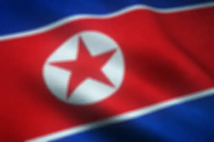 Bendera Korea Utara. Ilustrasi negara paling korup du dunia.