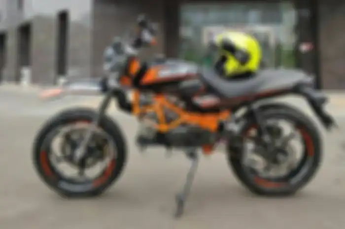 Modifikasi motor Honda Win ubah tampang ala supermoto KTM, unik juga nih!