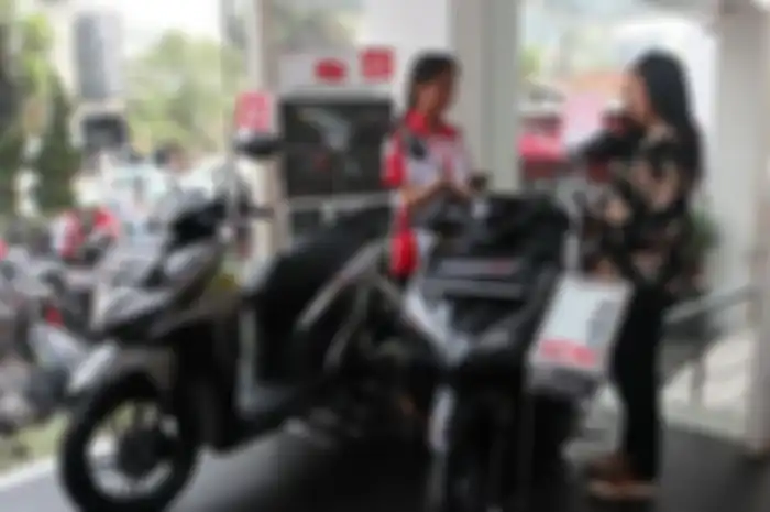 Ilustrasi showroom motor baru