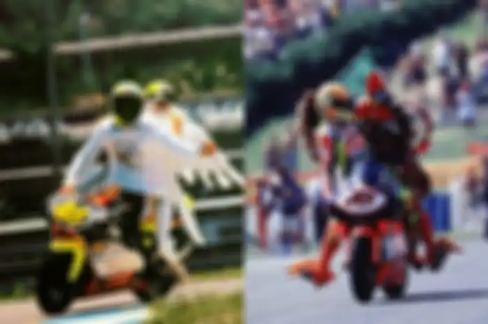 Selebrasi nyeleneh yang dilakukan Valentino Rossi.