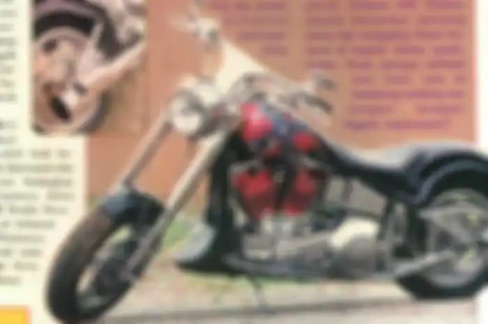 DeketBanget, Modifikasi motor Harley-Davidson Fat Boy pada MOTOR Plus edisi pertama 1999, knalpot dipeluk cewek.