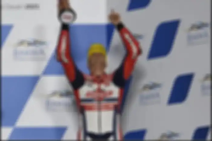 Pembalap tim Indonesia di Moto2, Federal Oil Gresini Moto2, Fabio Di Giannantonio persembahkan podium di Qatar untuk Fausto Gresini.